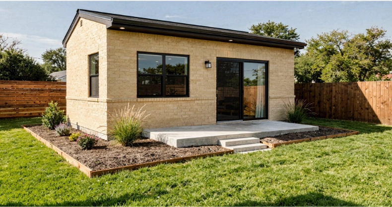 Detached backyard ADU construction for residential property in Dallas Texas